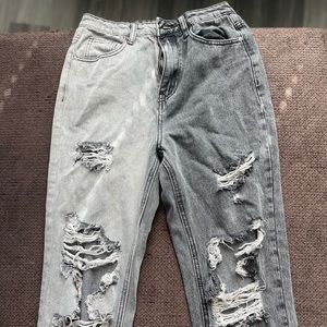 2 toned ripped jeans